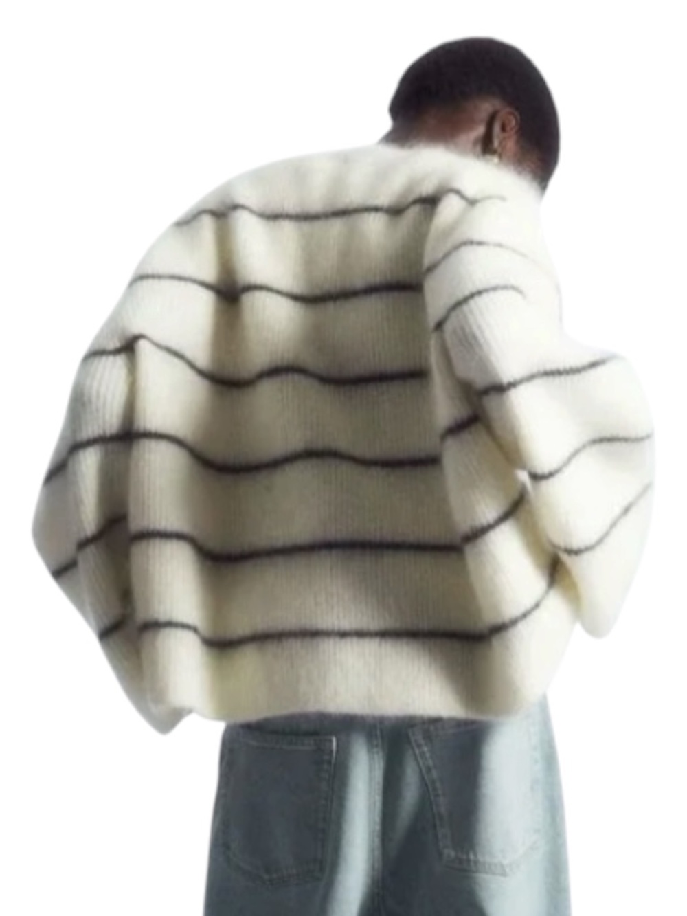 COS Textured Mohair Blend Striped Sweater